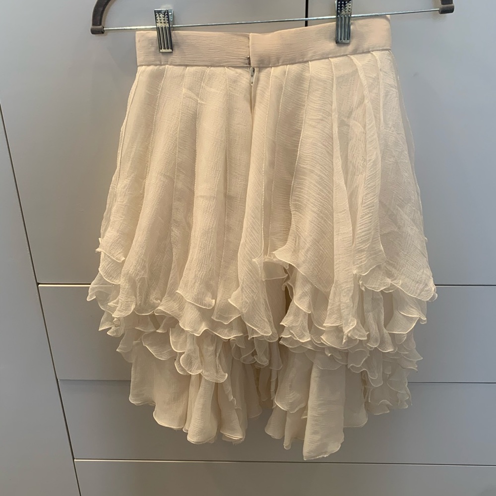 100% Pure Silk Offwhite Tutu Mini Skirt - Picture 2 of 2